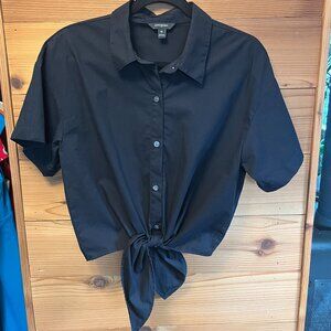 Banana Republic Black Tie-Front Top